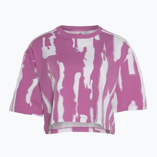 Dámské tričko adidas Thebe Magugu Allover Print Crop Tee semi pulse lilac/white