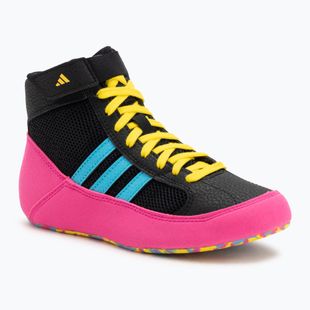 Boxerské boty adidas Havoc Core Black/Signal Cyan/Yellow