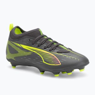 Dětské kopačky PUMA Ultra 5 Match FG/AG Jr matte aged silver/yellow alert/puma aged silver
