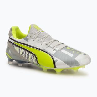 Pánské kopačky PUMA King Ultimate Forever FG/AG feather gray/electric lime/puma white/flat light gray