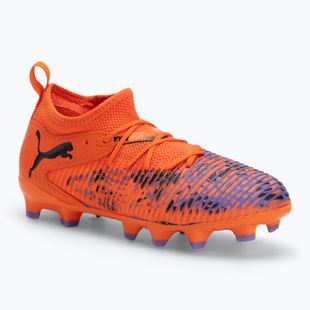 Dětské kopačky PUMA Future 8 Match Creativity FG/AG Jr orange poppy/puma black/dark amethyst