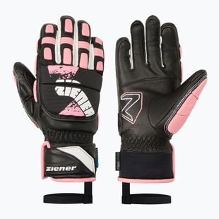 Dětské lyžařské rukavice Ziener Lanus-Z AS PR black/pink vanilla