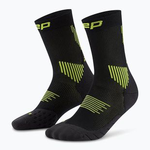 Dámské kompresní ponožky CEP Run Mid Cut 5.0 black/lime