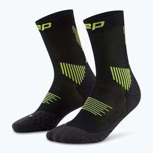 Pánské kompresní ponožky CEP Run Mid Cut 5.0 black/lime