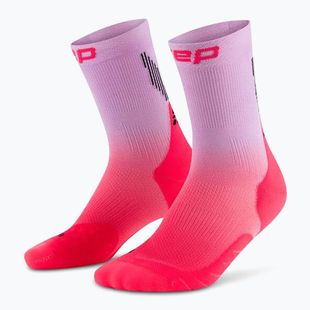 Pánské kompresní ponožky CEPRun Edt. Gradient Mid Cut Compression 5.0 pink/lilac fade