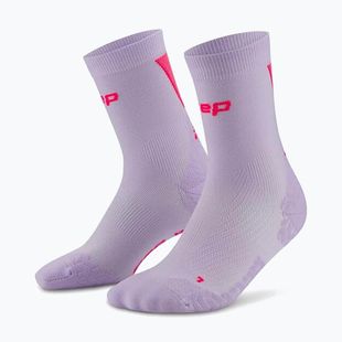 Pánské kompresní ponožky CEP Ultralight Mid Cut 4.0 lilac/pink