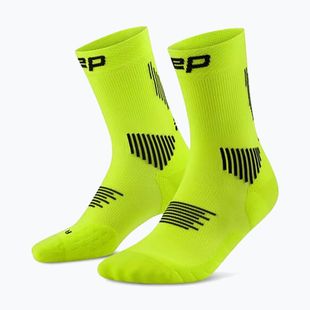 Pánské kompresní ponožky CEP Run Mid Cut 5.0 lime/black