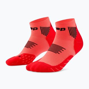 Pánské kompresní ponožky CEP Run Low Cut 5.0 neon coral