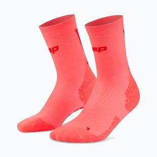 Dámské ponožky CEP Ultralight Mid Cut 4.0 neon coral/red