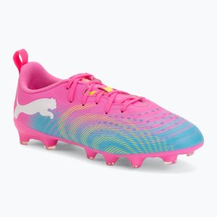 Dětské kopačky PUMA Future 9 Play FG/AG Jr poison pink/puma wht/sun stream/bright aqua/puma blk