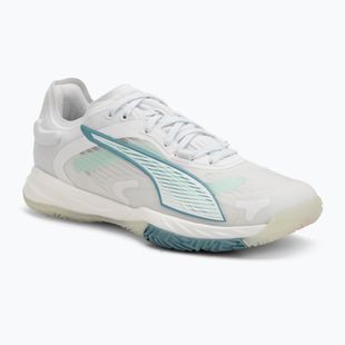 Dámské boty na házenou PUMA Accelerate Nitro SQD 4 Game On puma white/baltic sea blue/fresh water