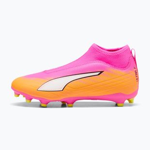 Dětské kopačky PUMA Ultra 6 Match+ LL FG/AG Jr poison pink/puma white/sun stream/bright aqua/puma black