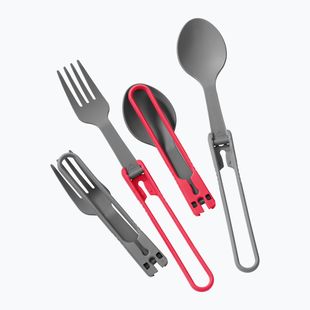 Skládací příbory MSR Folding Utensils Spoon & Fork 4 red/ grey