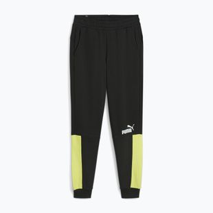 Pánské kalhoty PUMA ESS+ Block Sweatpants TR puma black/lime sheen