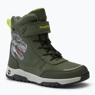 Juniorské sněhule  KangaROOS K-MJ Edison EV RTX SL olive / limetta dino