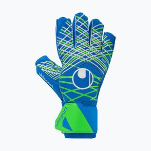 Brankářské rukavice uhlsport Aquasoft pacific blue/fluo green/w