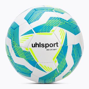 Fotbalový míč uhlsport Lite Soft 350 white/light blue/fluo yellow velikost 4