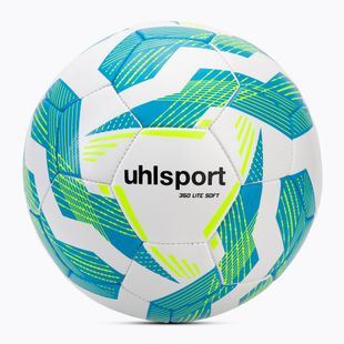 Fotbalový míč uhlsport Lite Soft 350 white/light blue/fluo yellow velikost 5