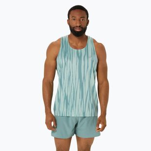 Pánské běžecké tílko tank top  ASICS  Road All Over Print Singlet light celadon/celadon