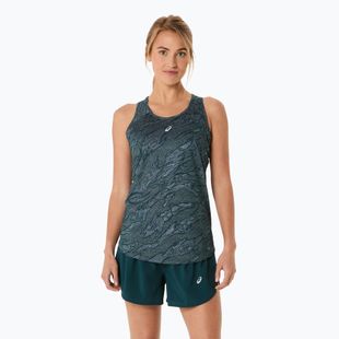 Dámské běžecké tílko tank top  ASICS Road All Over Print Tank saxon green/light ube