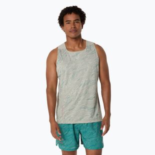Pánské běžecké tílko ASICS  Fujitrail Singlet white sage/rainy lake