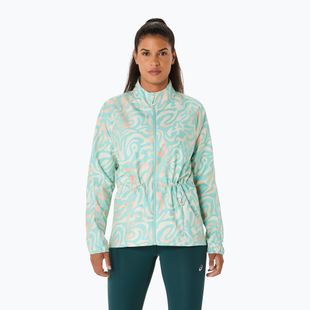Dámská běžecká bunda ASICS Road Lite-Show Packable oasis green/multi colour