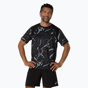 Pánské běžecké tričko ASICS Road All Over Print Top performance black