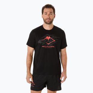 Pánské běžecké tričko ASICS Fujitrail Logo performance black/carbon/coral reef