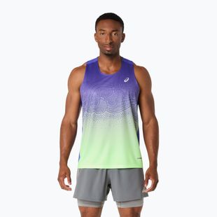 Pánské běžecké tílko ASICS Road Fade Singlet cobalt burst/illuminate green