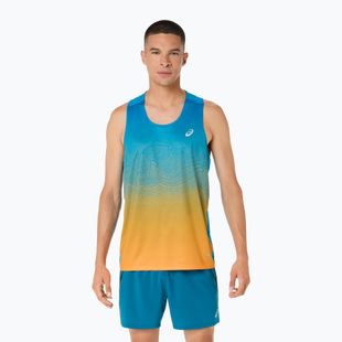 Pánské běžecké tílko ASICS Road Fade Singlet aegean blue/yamabuki