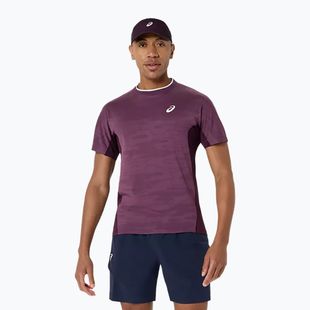 Pánské tenisové tričko ASICS Match Jacquard dark aubergine