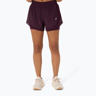 Dámské běžecké šortky ASICS Nagino Run 2-N-1 dark aubergine