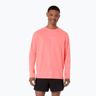 Pánské běžecké tričko Longsleeve Asics Fujitrail Logo Ls Top Sun Coral
