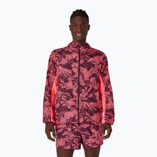 Pánská běžecká bunda Asics Fujitrail Packable Jacket blazing coral/dark aubergine