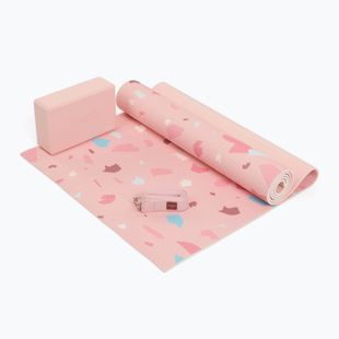 Sada na jógu Myga Terrazzo Yoga Set mat + block + strap purple