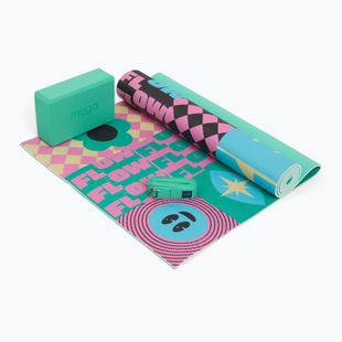 Sada na jógu Myga Spirit Yoga Set mat + block + turquoise strap