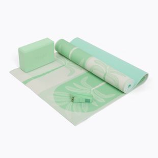 Sada na jógu Myga Sage Palm Yoga Set mat + block + green strap