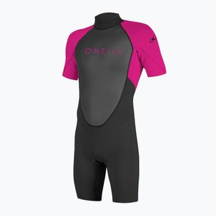 Dětský neopren   O'Neill Reactor-2 2 mm Back Zip S/S Spring black/berry