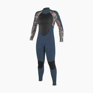 Dětský plavecký neopren O'Neill Girls Epic 4/3 Back Zip Full copen blue/painted tropics/copen blue