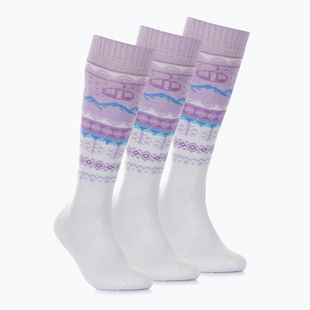 Lyžařské ponožky Surfanic Pro Tech Fairisle 3 balení ice lilac