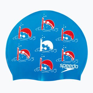 Dětská plavecká čepice Speedo Slogan Print blue