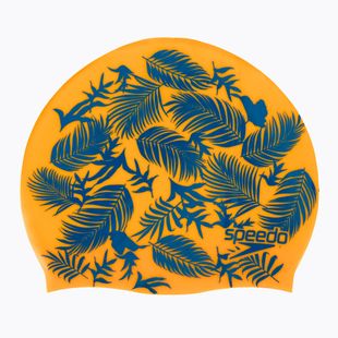 Dětská plavecká čepice Speedo Slogan Print orange/blue
