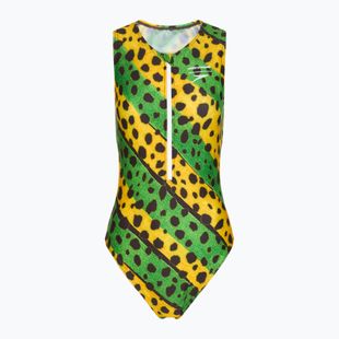 Dámské jednodílné plavky Speedo Placement Digital Highneck green/yellow