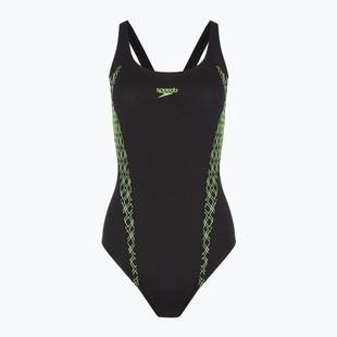 Dámské jednodílné plavky Speedo Panel Muscleback black/green