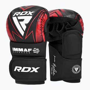 Grapplingové rukavice RDX IMMAF Approved Shooted Grappling red