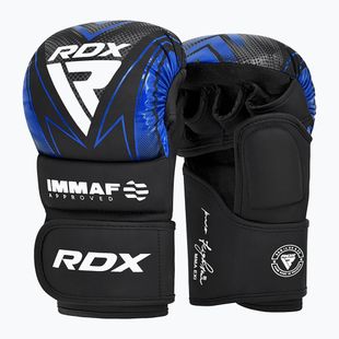 Grapplingové rukavice RDX IMMAF Approved Shooted Grappling blue
