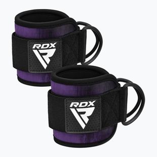 Popruhy s háky kotníkové RDX A4 Ankle Straps For Gym Cable Machine purple