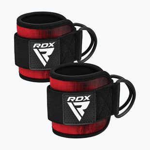 Popruhy s háky kotníkové RDX A4 Ankle Straps For Gym Cable Machine red