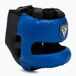 Boxerská přilba RDX Apex Boxing Head Gear With Nose Protection Bar blue