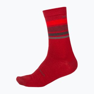 Cyklistické ponožky  Endura BaaBaa Merino Stripe red